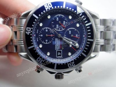 Low Price Omega Seamaster 300 Replica Watch Blue Chronograph face